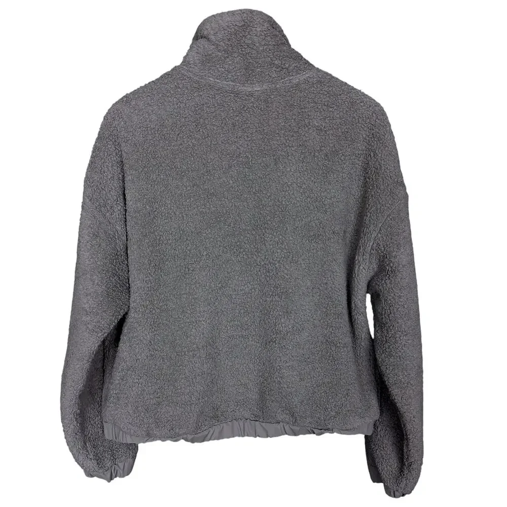 Vuori Women's Size Medium Gray Fleece Cozy Sherpa Full Zip Jacket Workout Run - Picture 10 of 10
